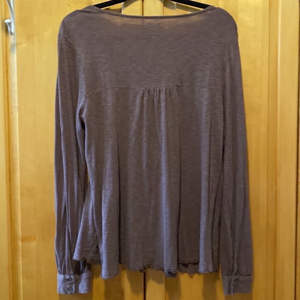 Nine West Vintage America long sleeve dark taupe lightweight boho shirt size M - Picture 6 of 6